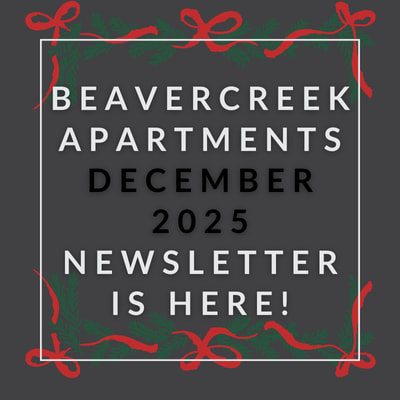 a sign that says beaver creek apartments march 23 newsletter is here