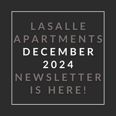 a white frame on a black background with the text apartments january 2024