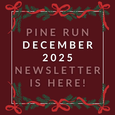 a pine run sign with the words pine run newspaper is here
