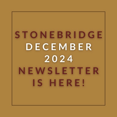 a red background with gold text that readsstonebridge apartment homes june 23 23 newsletter is