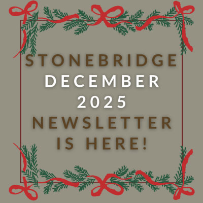 a red background with gold text that readsstonebridge apartment homes june 23 23 newsletter is