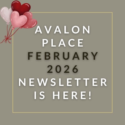 a sign that says avalon place january 2024 newsletter is here