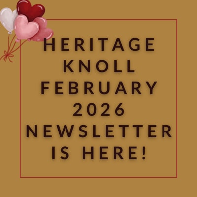 a white quote on a red background with the words heritage knoll january 2024