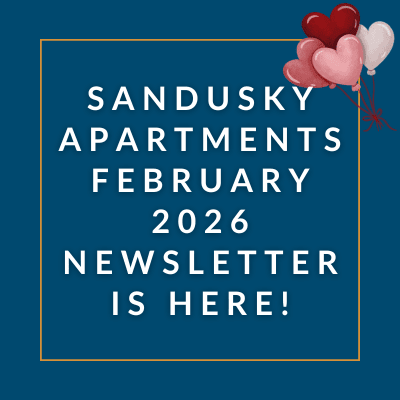 a picture of an orange background with the words the sandusky october 23 newsletter is here