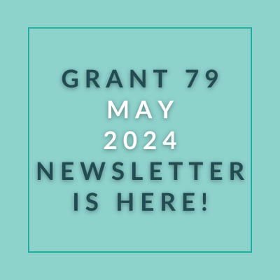 a blue background with the words grain 78 may 2024 newsletter is here