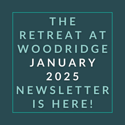 The image announces the availability of the Retreat at Woodridge January 2025 newsletter.