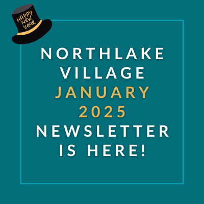 a yellow background with the words northeast village december 2024 newsletter is here