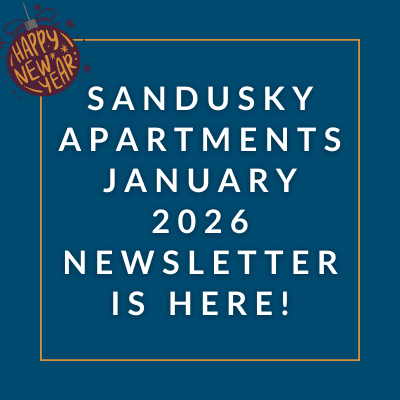 a picture of an orange background with the words the sandusky september 23 newsletter is