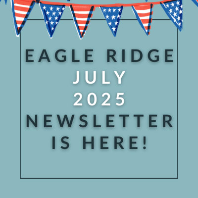 The image announces the availability of the Eagle Ridge February 2025 newsletter.