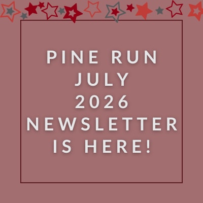 A newsletter announcement for the Pine Run event in February 2025.