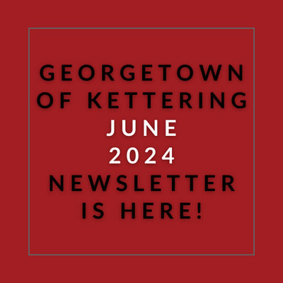 a white box with the words georgstown ofkettering june 2024 news