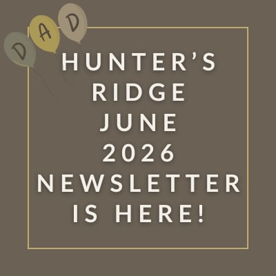 a gray background with a white quote and the text hunters ridge april 2024