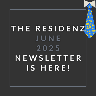 a white frame on a black background with the words the resilient march 2024 newsletter is