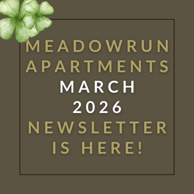 A newsletter for Meadowrun Apartments is available for March 2026.