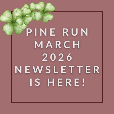 A graphic announcing the Pine Run March 2026 newsletter.