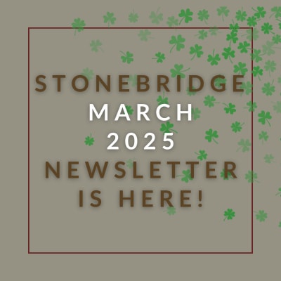 a sign that reads stonebridge january 2024 newsletter is here