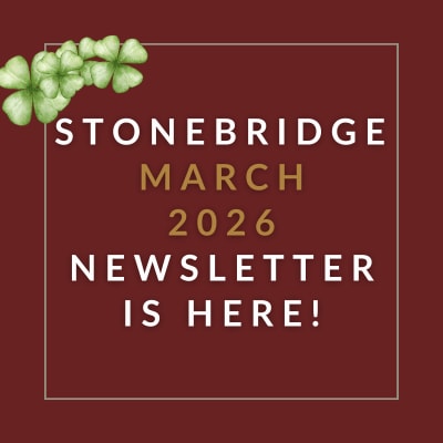 a sign that reads stonebridge january 2024 newsletter is here