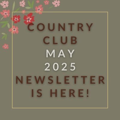 The image is a cover of the Country Club February 2025 newsletter.