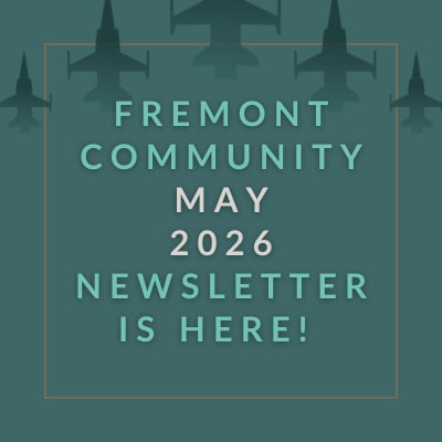 A brown background with white text announcing the Ross Park Place Fremont Manor December 2024 newsletter.