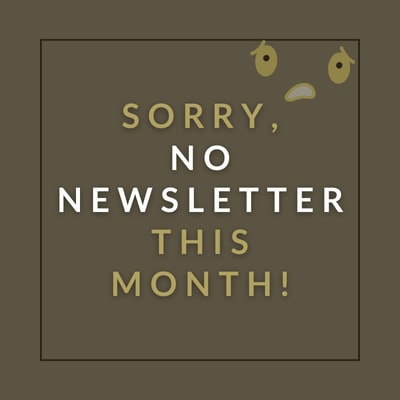 an image of a grey background with the text sorry no newsletter this month