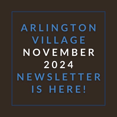 a blue background with the words arlington village october 23 newspaper is here