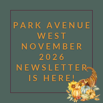 The image is a cover of the Park Avenue West November 2026 newsletter.