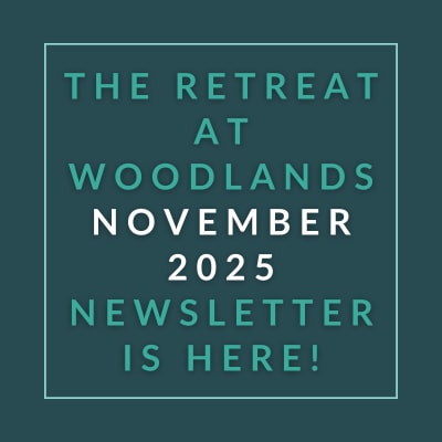 The image announces the release of the Woodlands November 2025 newsletter.