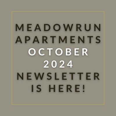 a sign that says meadowrun apartments may 23 2020 newsletter is here
