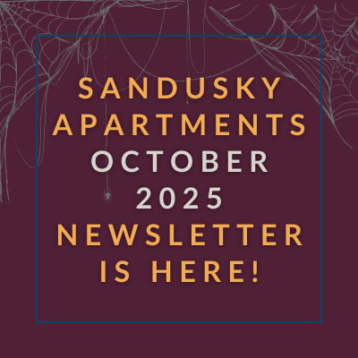 a picture of an orange background with the words the sandusky june 23 newsletter is here