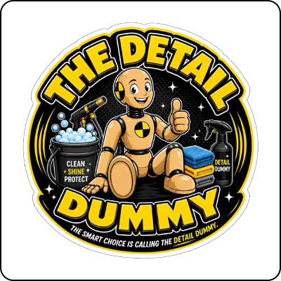 A cartoon robot is giving a thumbs up in the center of a black circle with yellow and white text.