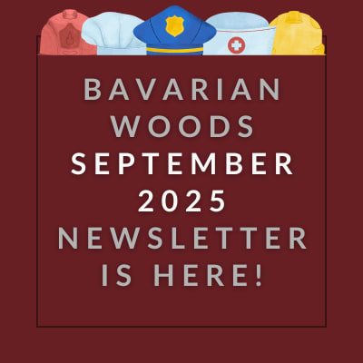 a red background with the words bavarian woods june 23 23 newsletter is here