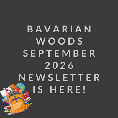 a sign that reads woods march 2024 newsletter is here