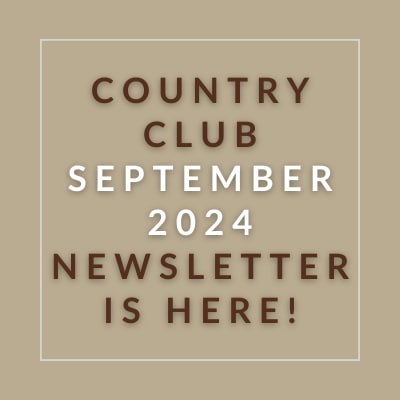 a grey background with a white border and yellow text that reads ``country club june 23