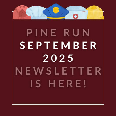 A poster announcing the Pine Run September 2025 newsletter.