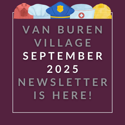 a picture of a sign that says van burren village june 23 23 newsletter is here