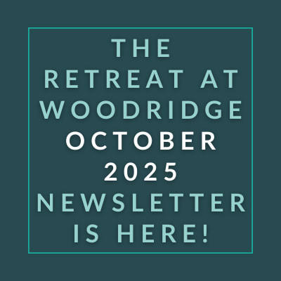 The image announces the release of the Retreat at Woodridge October 2025 newsletter.