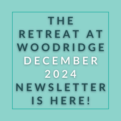 the retreat november 2024 newsletter is here text on blue