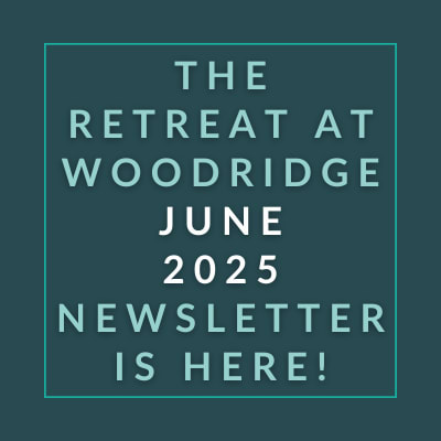 The image announces the availability of the Retreat at Woodridge June 2025 newsletter.