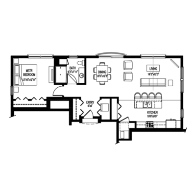 A black and white floor plan of a house with multiple rooms.