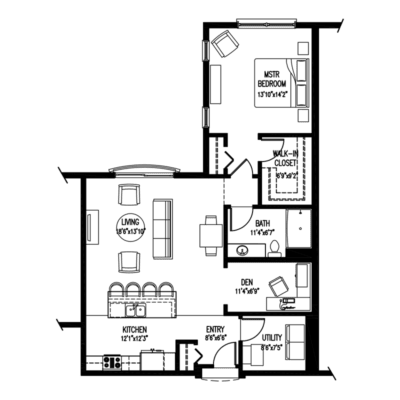 A black and white floor plan of a two-story house.