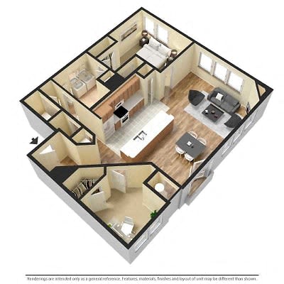 Luxury one bedroom apartment with den