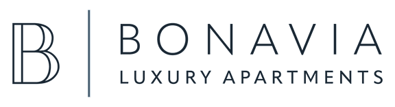The image is a logo for Bonavia Luxury Apartments.