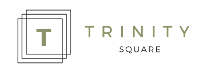A logo with the letter T inside a square and the words "TRINITY SQUARE" beside it.