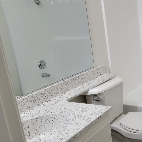 a bathroom with a sink toilet and bathtub