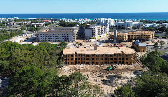 Aerial View of multiple buildings