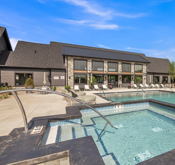 the enclave at homecoming terra vista heated pool at Slate at Fishers District, Fishers, IN, Indiana, 46037