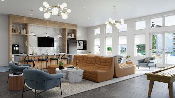 Clubhouse at Cedar Heights Luxury Apartments in Austin, TX