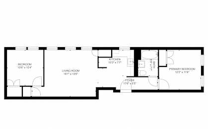 Floor Plan 2 Bedroom 1 Bathroom
