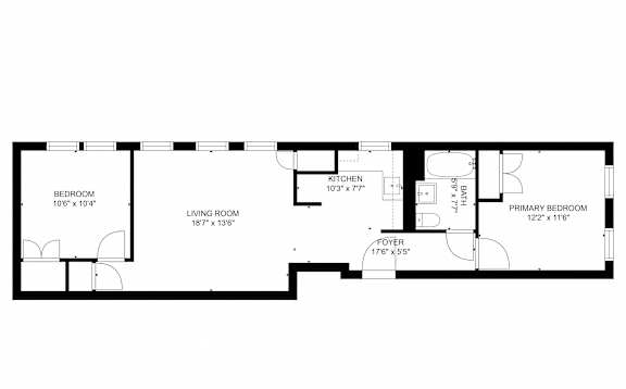 Floor Plan  2 Bedroom 1 Bathroom