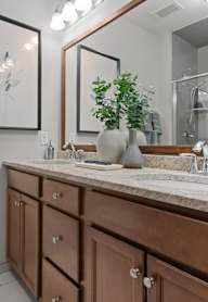 Luxurious Bathroom at Merion at Cross Keys Apartments, Williamstown, California